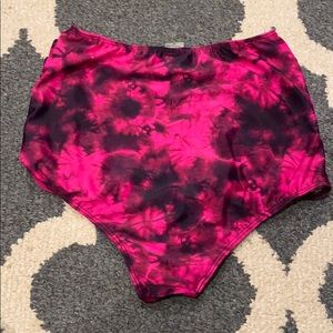 black & pink tie dye swimmers